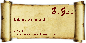 Bakos Zsanett névjegykártya